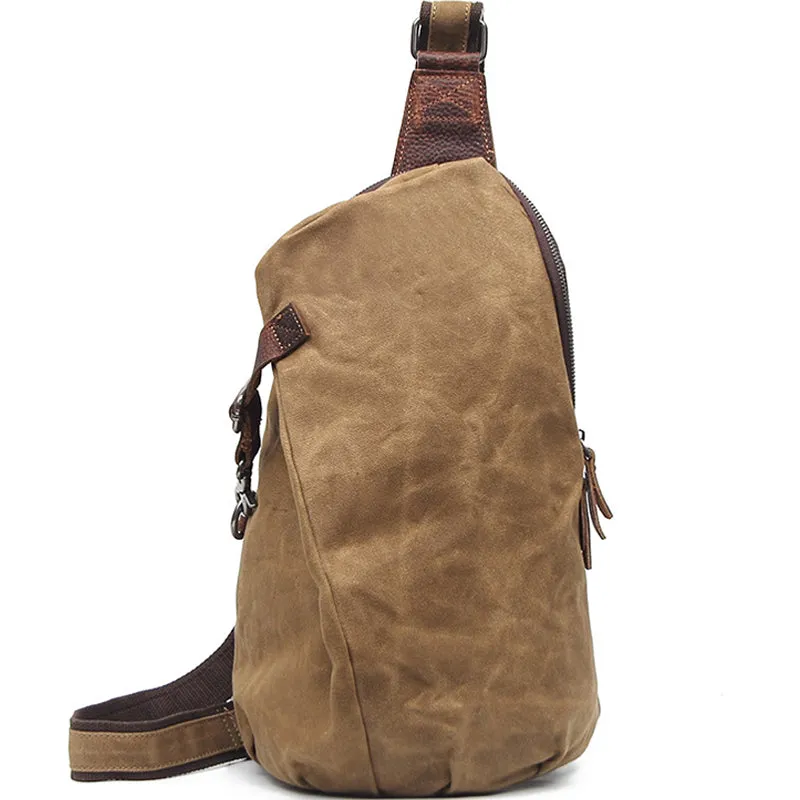 Waterproof Sling Backpack Waxed Canvas Crossbody Bag Casual Daypacks