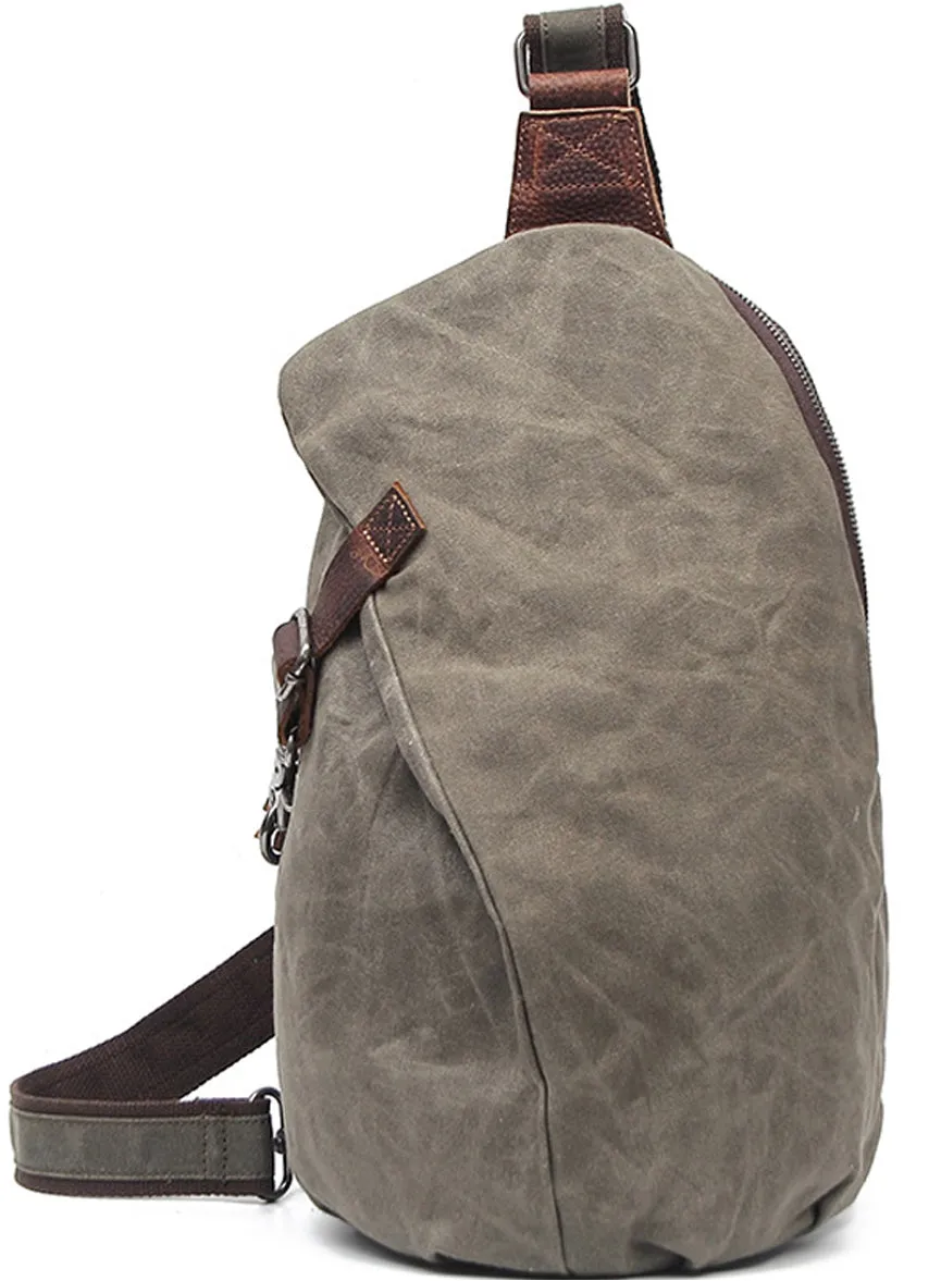 Waterproof Sling Backpack Waxed Canvas Crossbody Bag Casual Daypacks