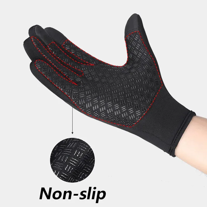Waterproof Windproof Winter Gloves - Touchscreen Skiing Cold Gloves for Men, Warm Fashion Outdoor Sports Riding Zipper Gloves for Women