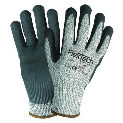 Wells Lamont FlexTech™ Y9236 Hi-Viz Yellow Sandy Nitrile Palm Cut Glove, Medium, Y9236M
