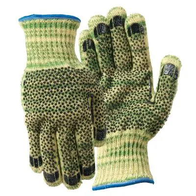 Wells Lamont Metalguard Heavy Weight Gloves with PVC Dots, X-Large, Gray/Green/Yellow, 1881XL