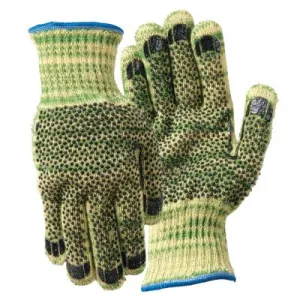 Wells Lamont Metalguard Heavy Weight Gloves with PVC Dots, X-Large, Gray/Green/Yellow, 1881XL