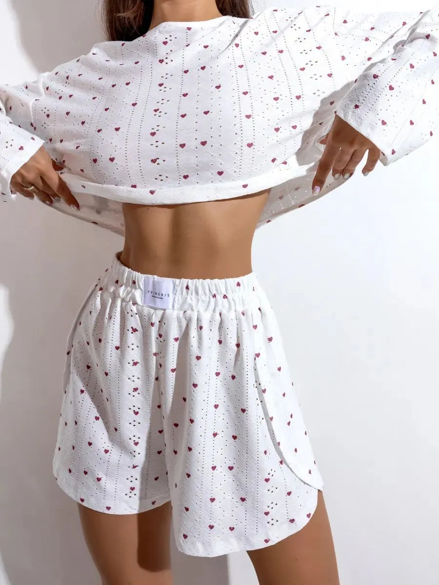 White Pajama Heart
