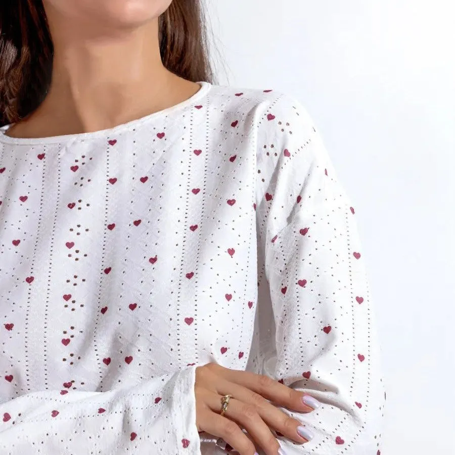 White Pajama Heart