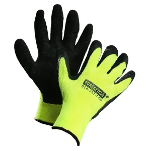 Winter Grip Gloves, Palm Coated with Black Crinkle Latex