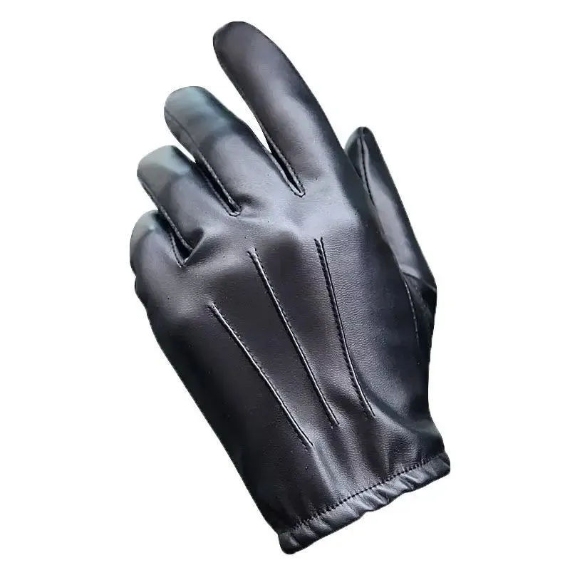 Winter PU Leather Gloves - Touchscreen Cashmere-Lined