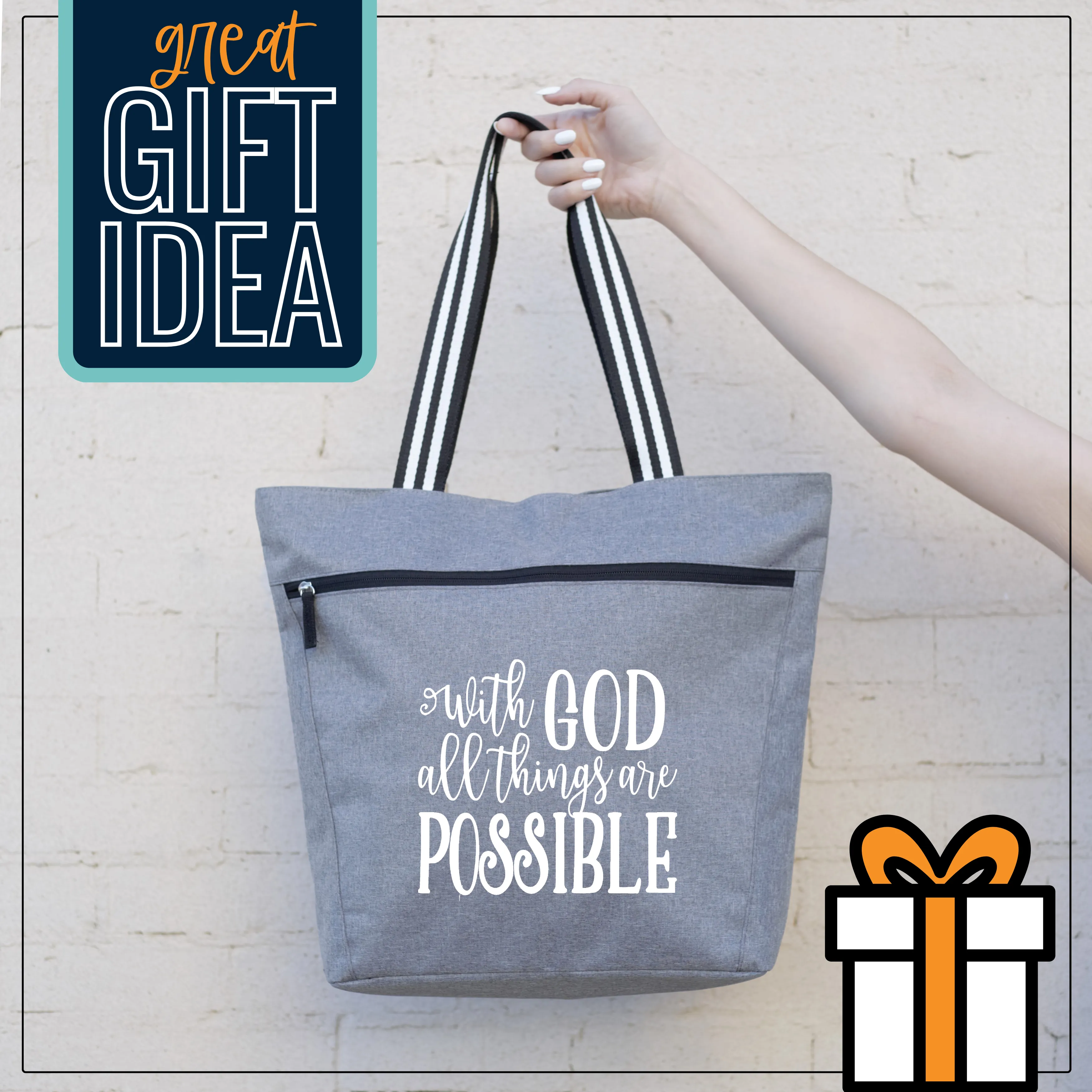 With God All Things are Possible Lexie Gray Tote Bag