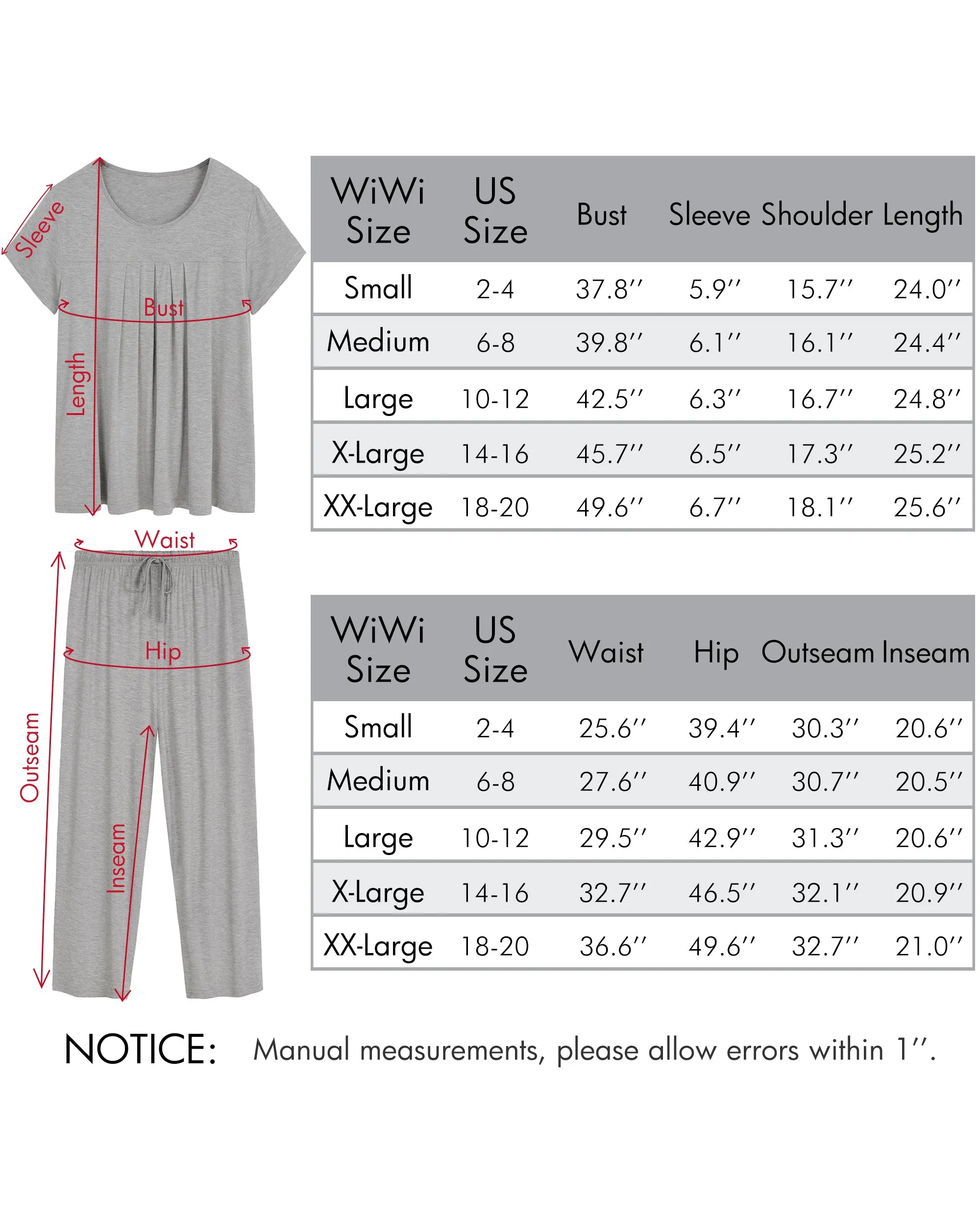 WiWi Bamboo Women's Pleated Loungewear