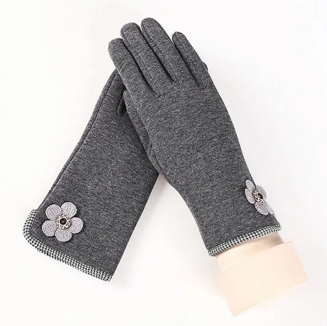 Women Wrist Warm Woolen Mittens Female Luvas Genuine Rabbit Fur Gloves Cashmere Winter Girls Elegant Glove For Lady Bowknot