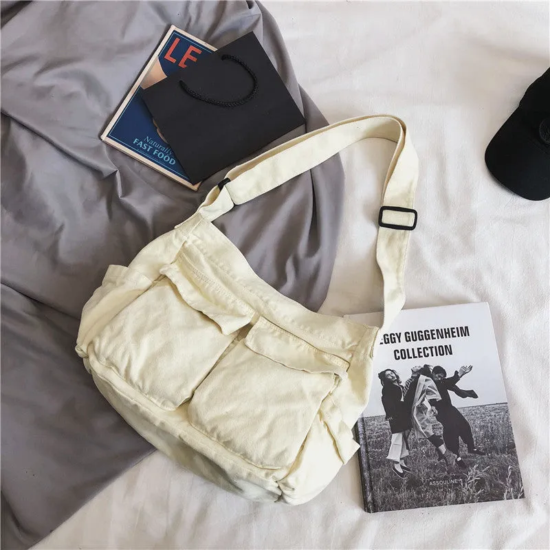 Women's & Men's Tooling Style Canvas For And Class Street Large Capacity Artistic Bags