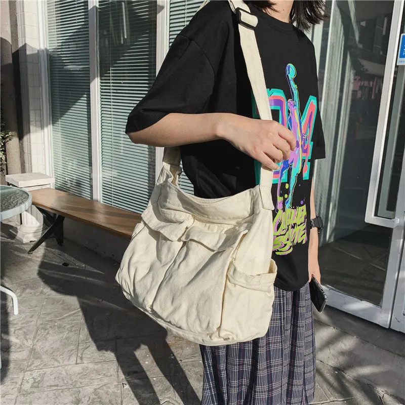 Women's & Men's Tooling Style Canvas For And Class Street Large Capacity Artistic Bags