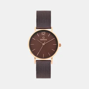 Women's Brown Analog Stainless Steel Watch V197LXVNMN