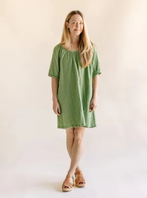 women's cotton gauze house dress | sage