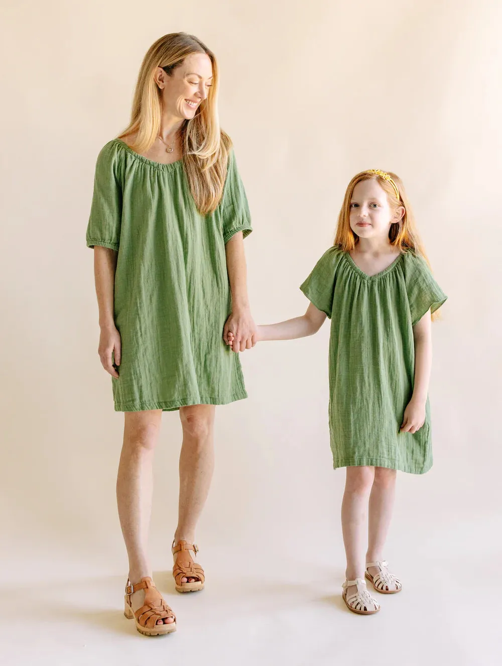 women's cotton gauze house dress | sage