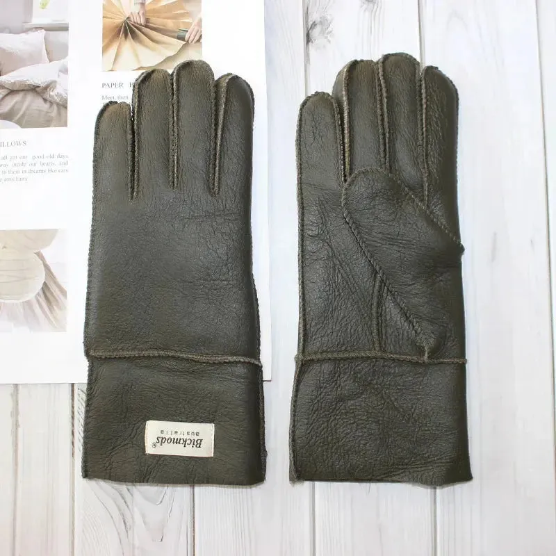 Women's fur Sheep Skin gloves Leather color warm winter wool lining wind and cold gloves