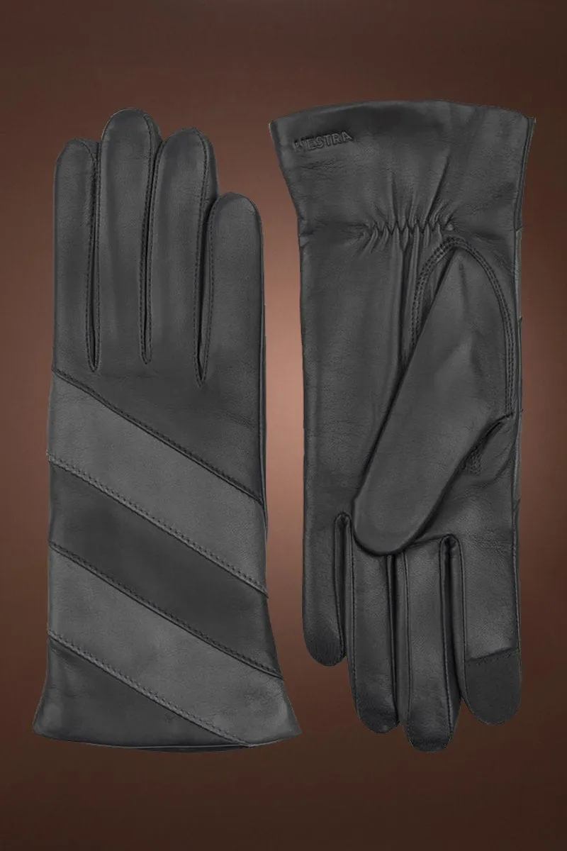 Women's Maya Striped Two-Tone Touch Screen Gloves