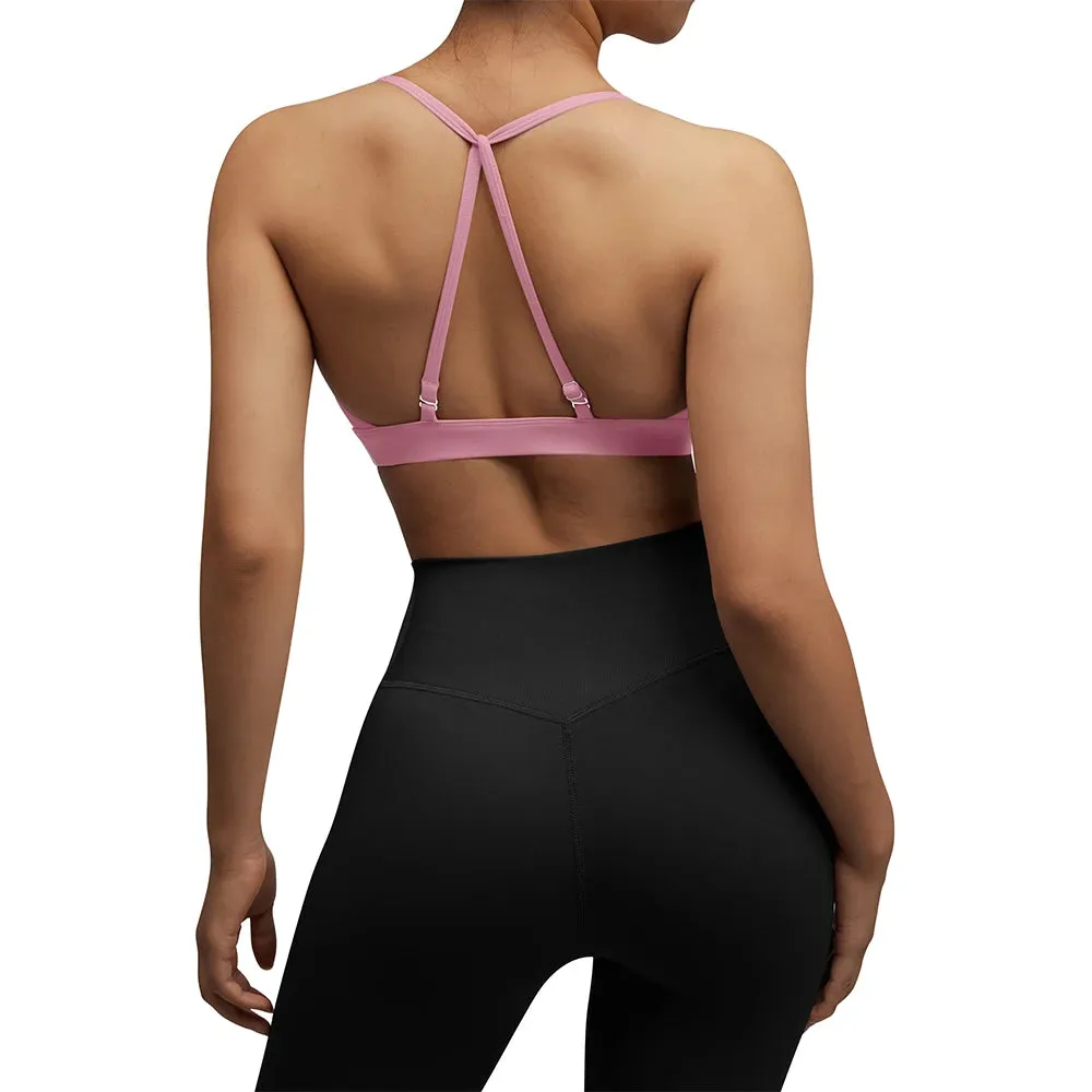 Women's Push-Up Cross Strap Sports Bra - Yoga Gym Crop Top