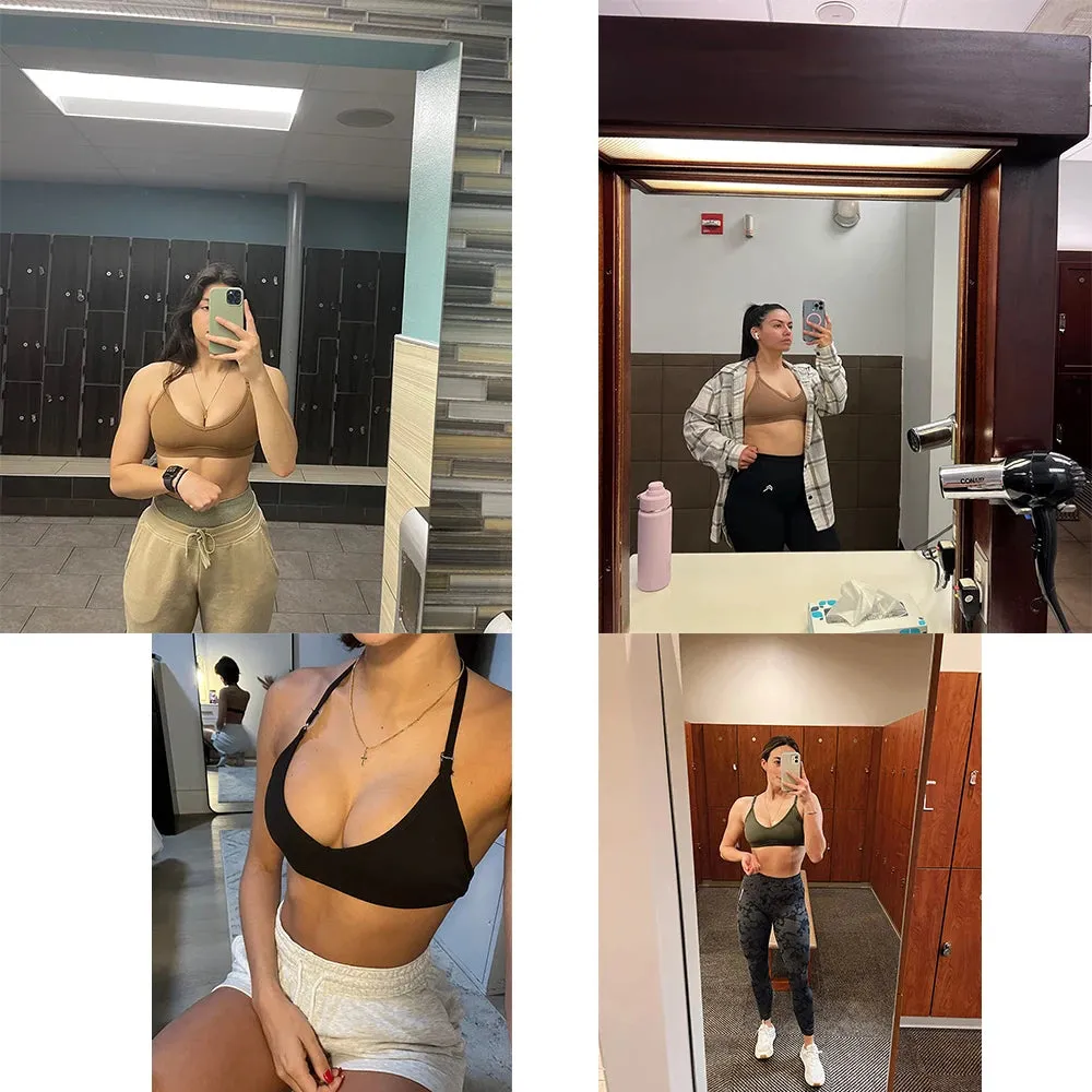 Women's Push-Up Cross Strap Sports Bra - Yoga Gym Crop Top
