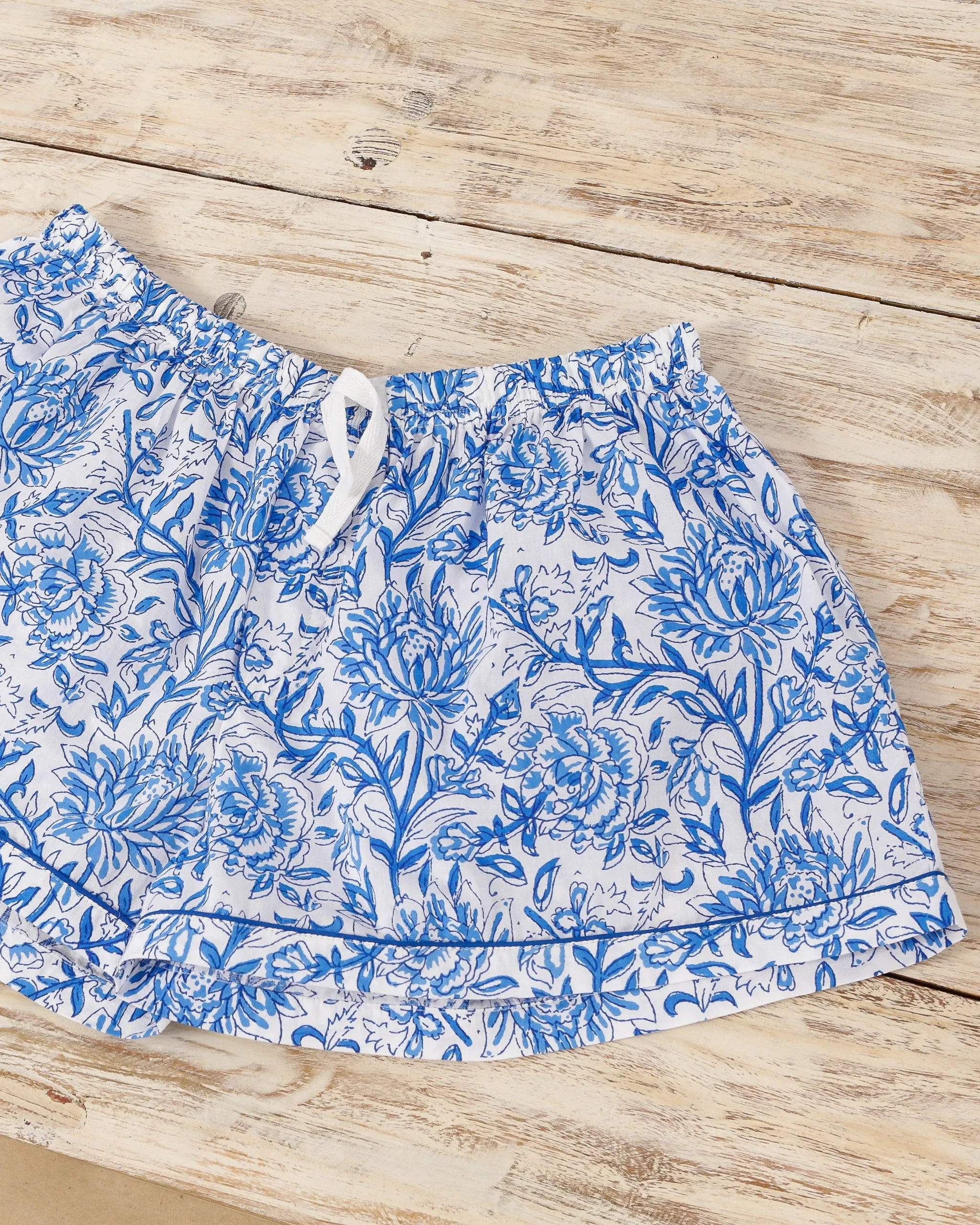 Women's Short Sleeve Pajama Set In Blue Floral