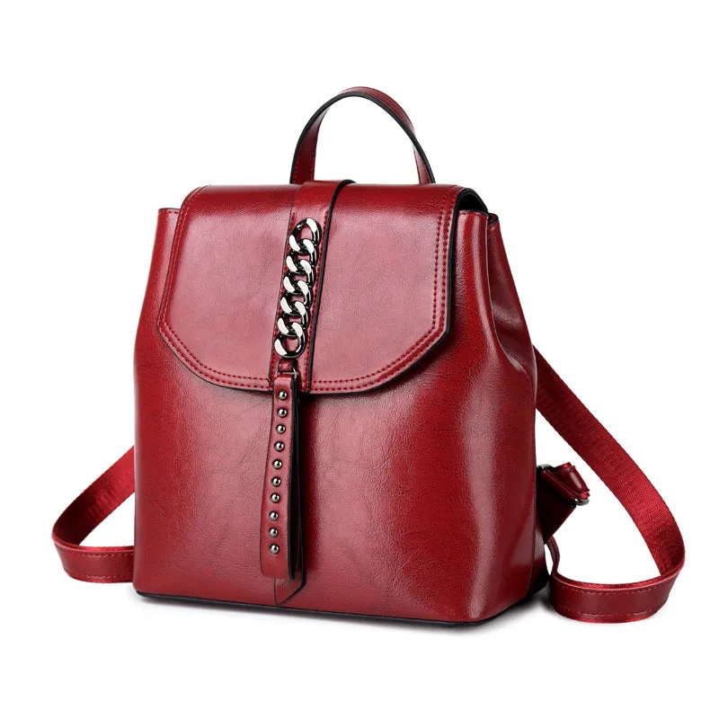 Women's Top Grain Leather Backpack, Leather Rucksack for Women, Lady Backpack Stylish Casual Backpack