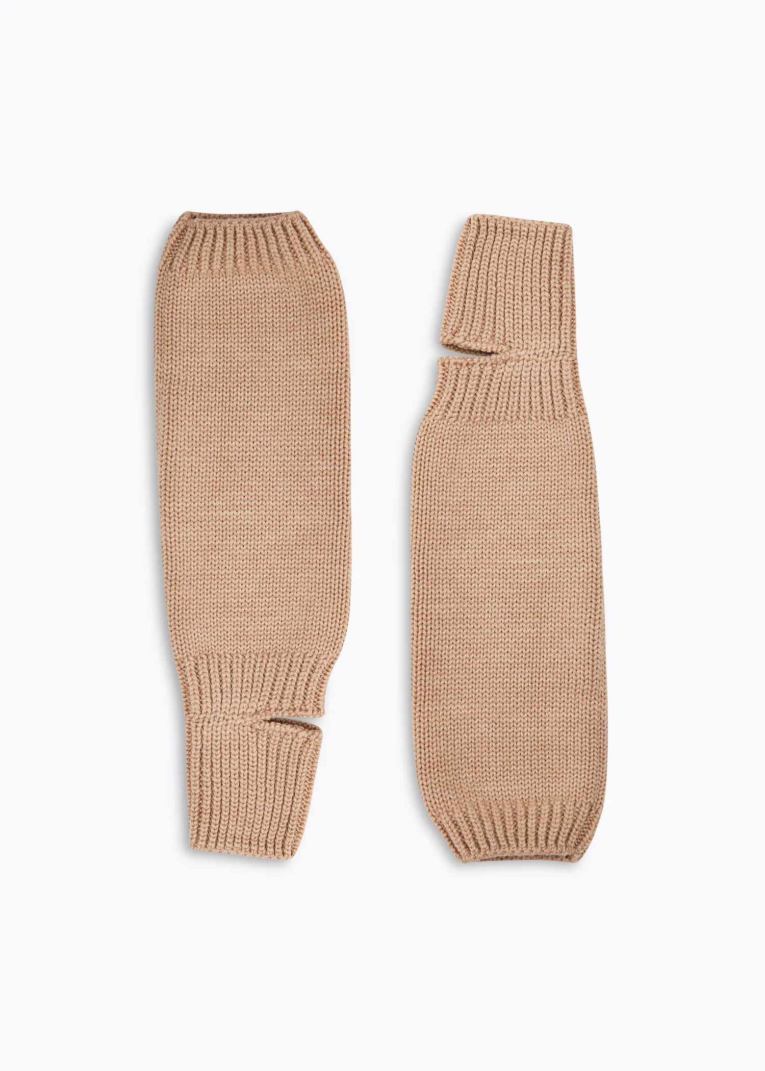 Wool Beige Mitts