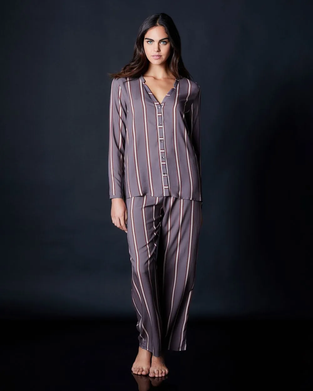Woven Long Sleeve Pajama Shirt