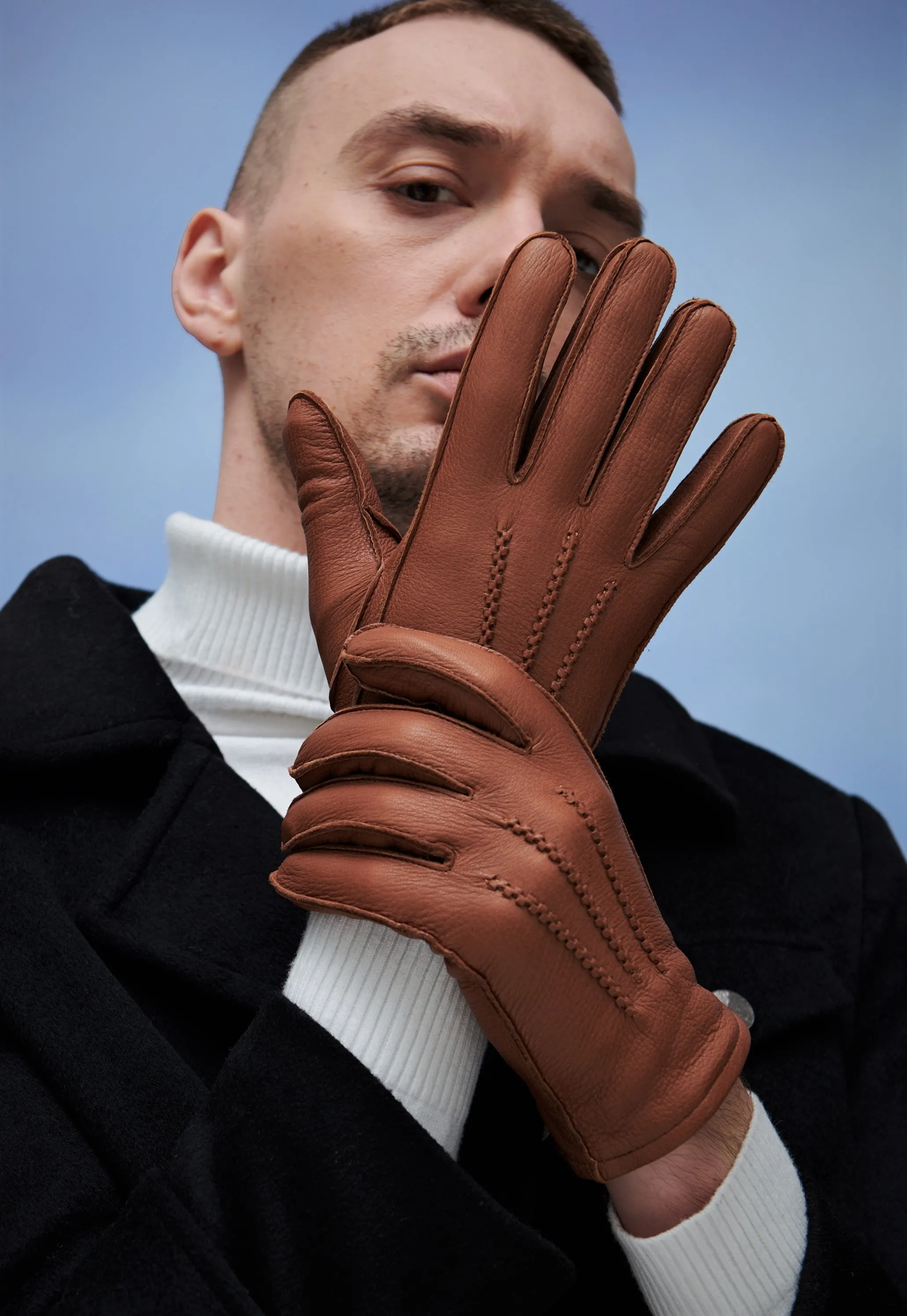 YISEVEN Men's  Deerskin Leather Dress Gloves