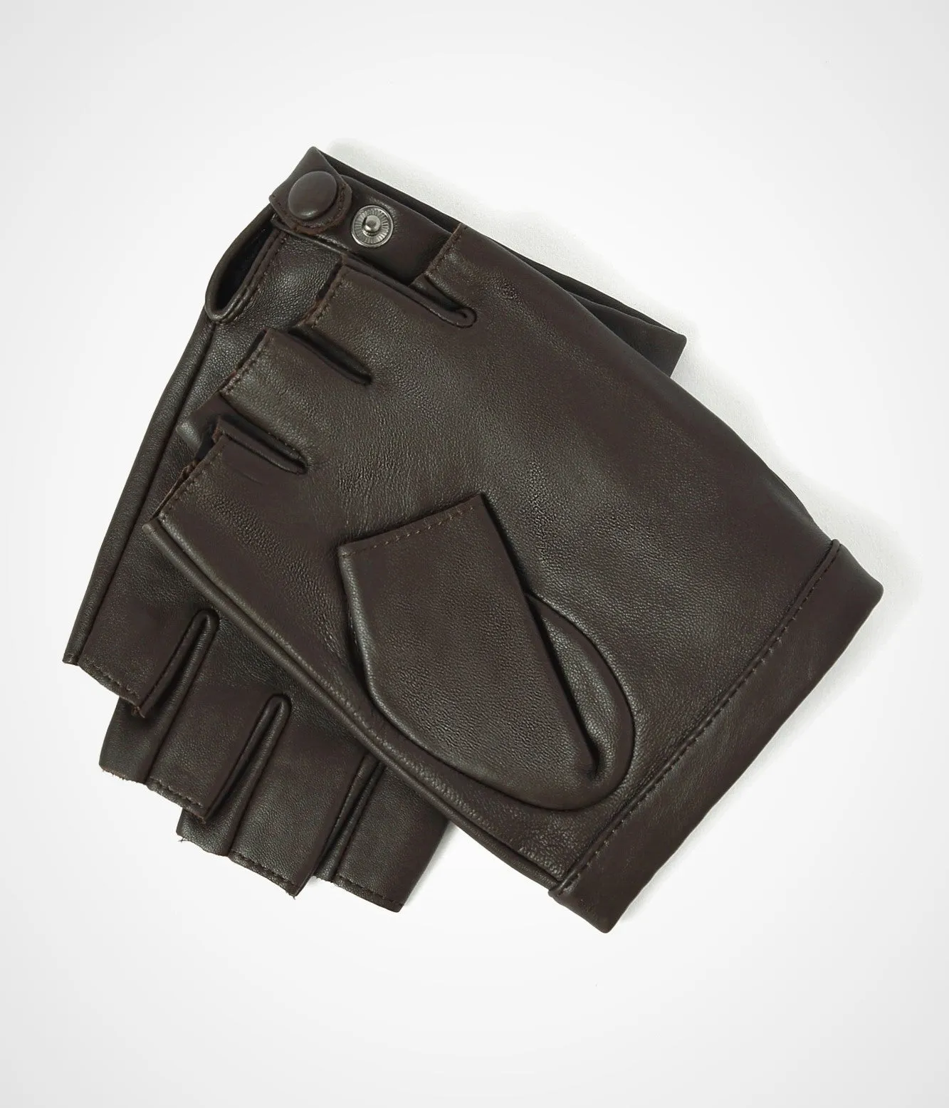 YISEVEN Men's Fingerless Lambskin Leather Gloves