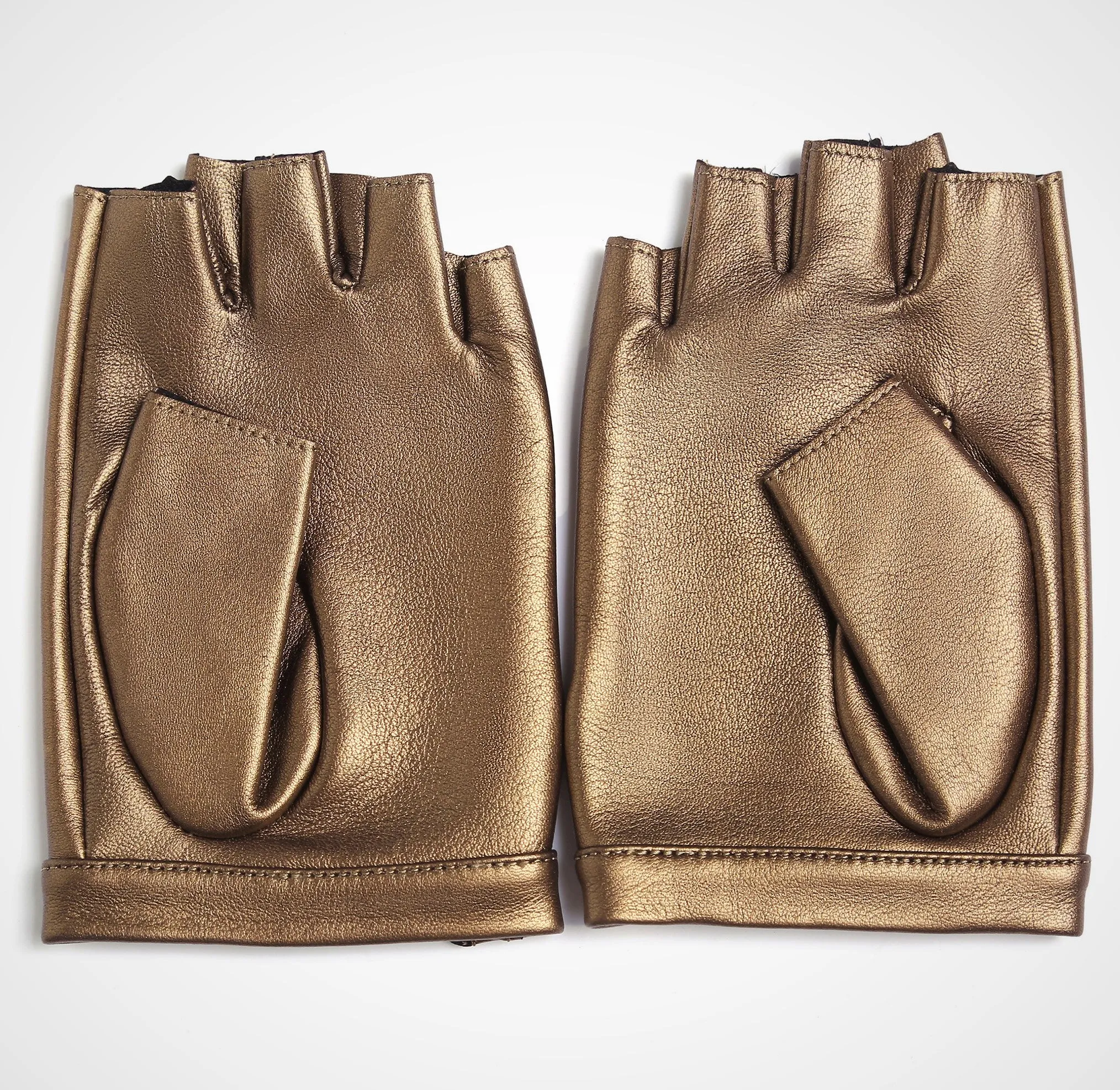 YISEVEN Men's Fingerless Lambskin Leather Gloves