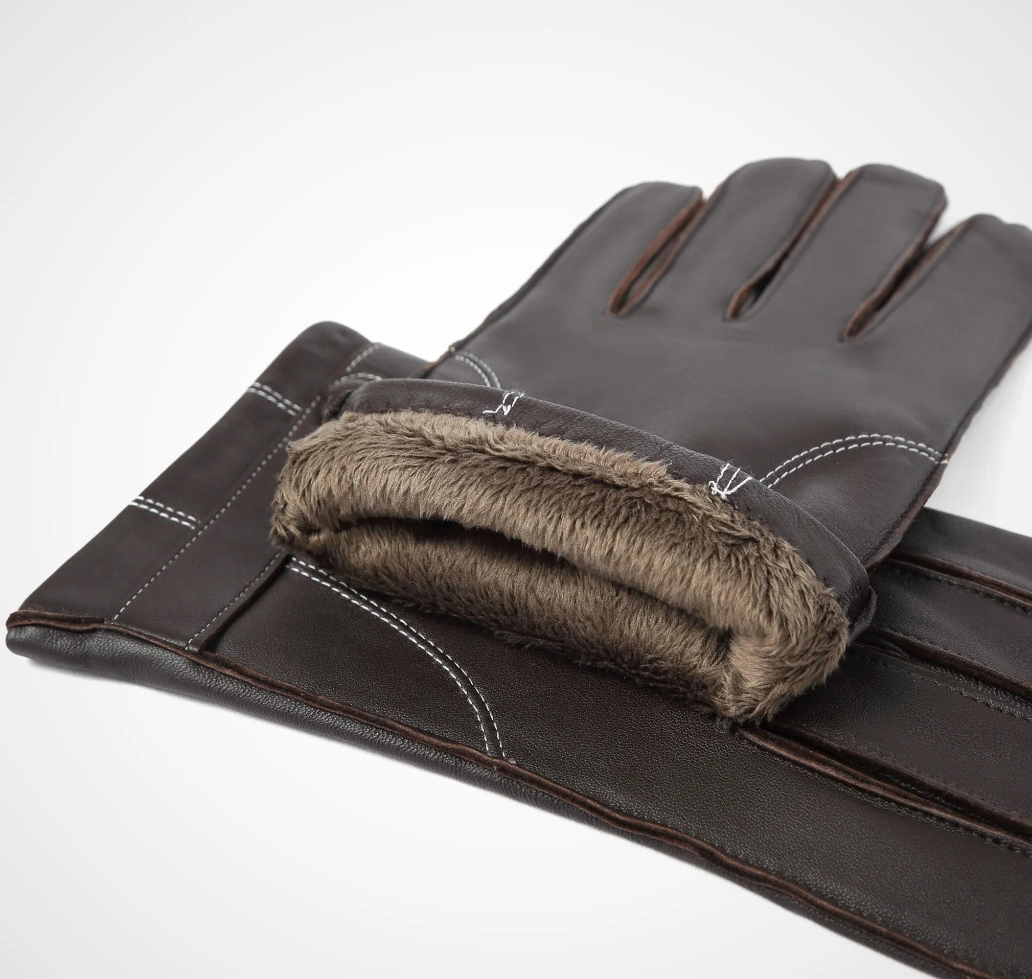 YISEVEN Men's Touchscreen Sheepskin Leather Gloves