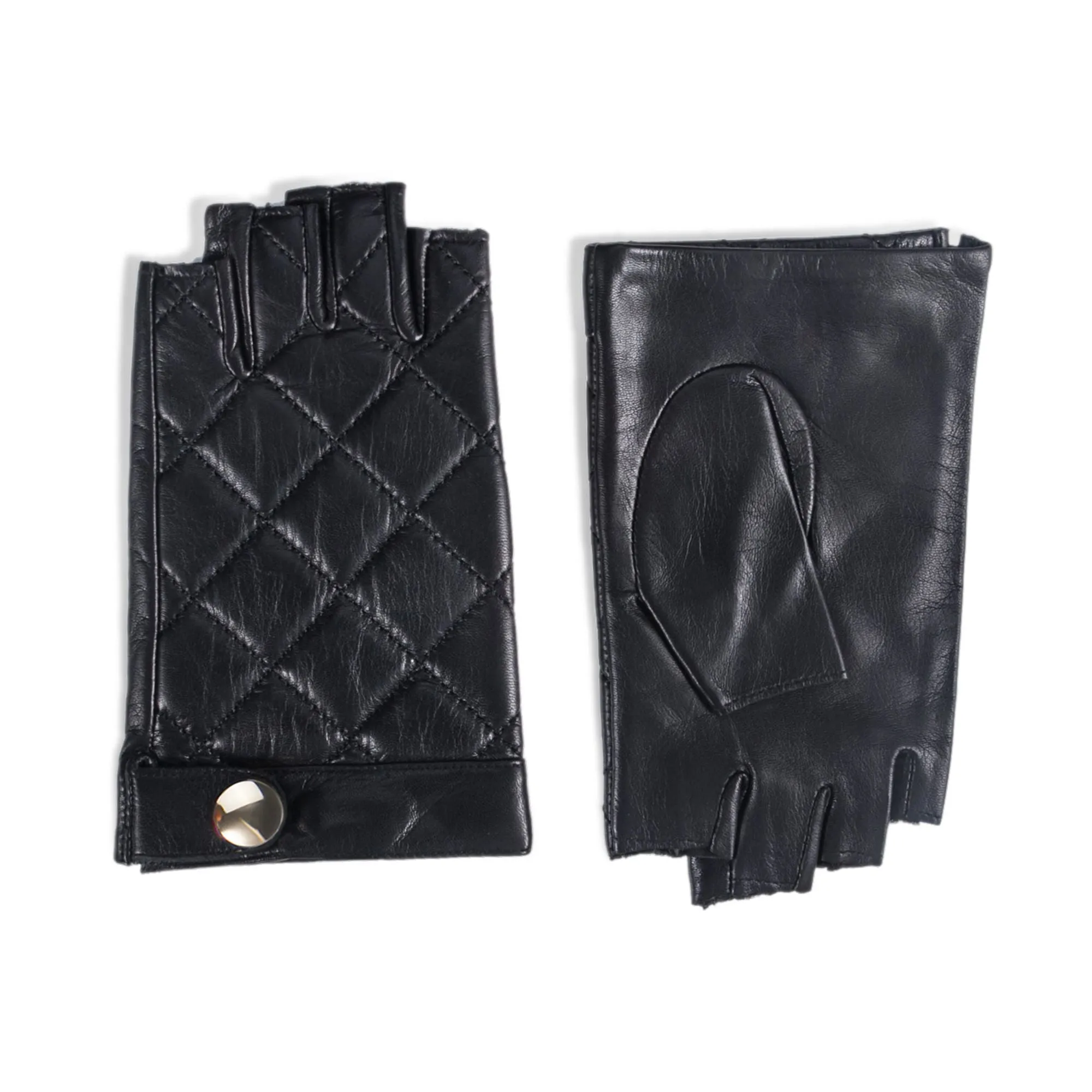 YISEVEN Women's Fingerless Lambskin  Leather Gloves