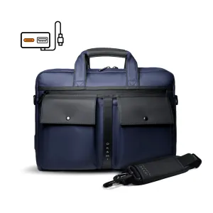 Zenpack Cargo Laptop Messenger Bag X Briefcase - DUAL USB with Type-C Port for Fast-Charging  for Laptops up to 15.6 inches (Osaka Blue)